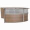 Linea Italia Curved Reception Desk 4 Units, Clear Panel, 142 inW x 107 inD, N. Walnut ZUI318 - alternate 3
